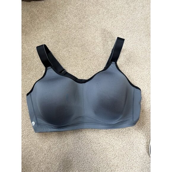 LIVI Active Plus Size 44DDD Black Gray Max Support Wicking Underwire Sports Bra - Picture 3 of 5